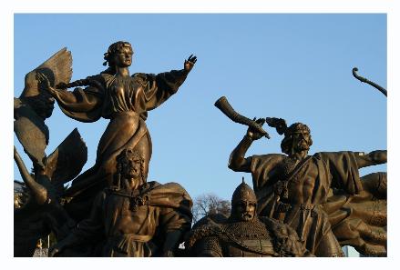 Monument to the founders of Kyiv.
