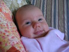 This is Audrey giving us a big smile.  She's started this in the last week.  We really like it.