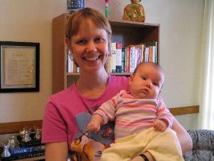 And finally, a shot of our midwife, Deborah Gustafson, who made Laura's birthing experience exactly what she wanted.