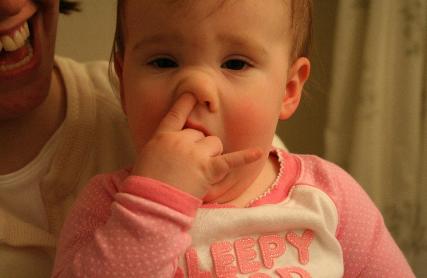 Mining for Gold.  She's really digging!