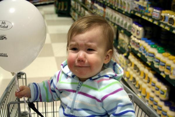 My friend took some really cool pictures of his kid in the supermarket.  I tried to follow suit, but as soon as I took out the camera, she started crying, so all I got was this...