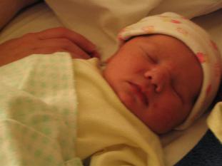 baby sleeping, which she did for about twenty-four hours after birth.