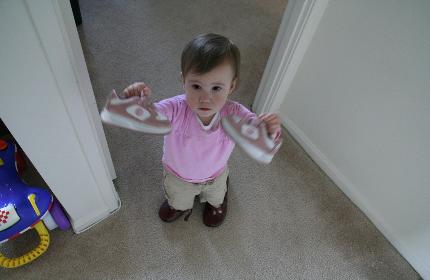 Another of Audj in mommy's shoes.