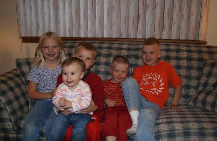 With all of her cousins.  Unfortunately, this was the best shot I got!