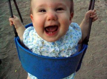 Another one of Audrey swinging. This time, she was actually in motion swinging back and forth.