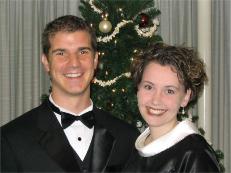 Getting ready for our first ball, Dec. 6, 2003