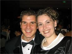 Us at the ball.  Looks a lot like the one of us at home, but, well, we're at the ball.